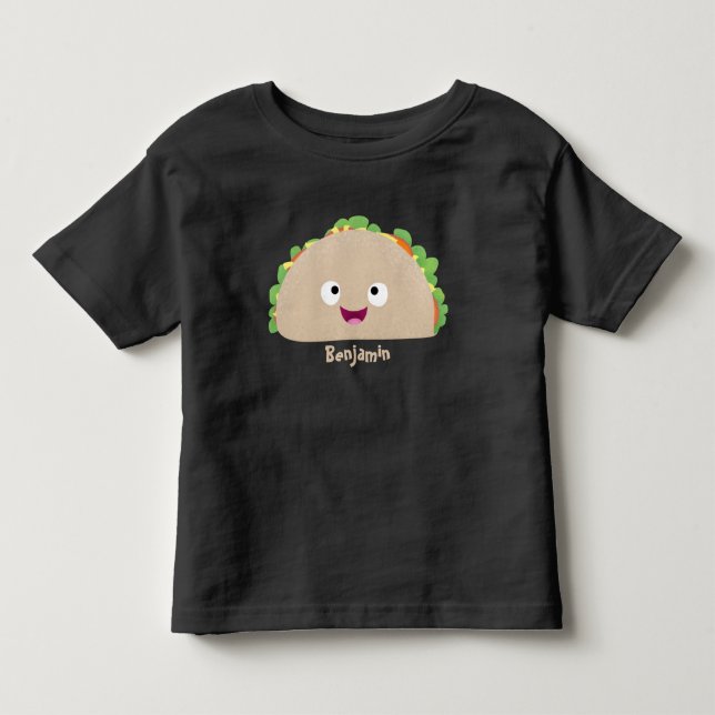 Camiseta De Bebé Ilustracion personalizado de taco alegre sonriente (Anverso)