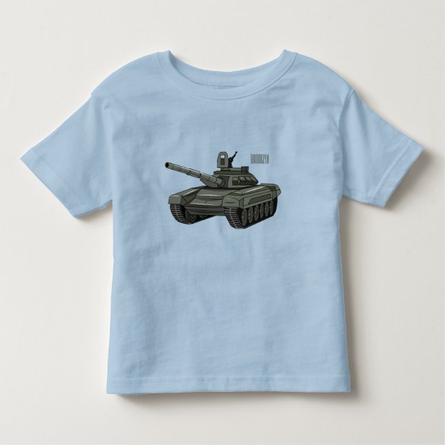 Camiseta De Bebé Ilustracion personalizado de tanques (Anverso)