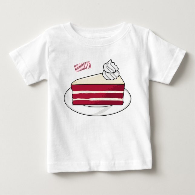 Camiseta De Bebé Ilustracion personalizado de tarta de terciopelo r (Anverso)