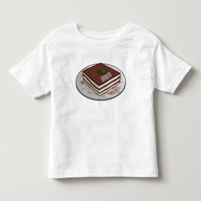 Camiseta De Bebé Ilustracion personalizado de tarta de Tiramisu (Anverso)