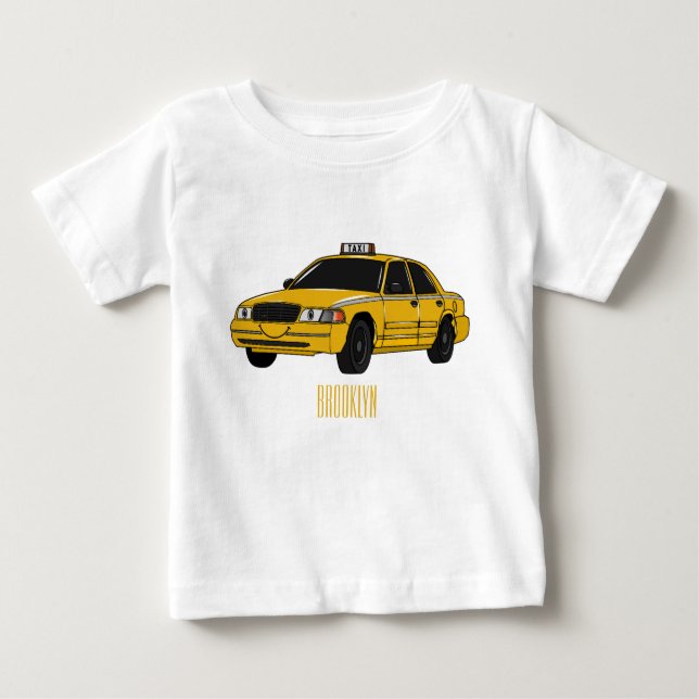 Camiseta De Bebé Ilustracion personalizado de taxi (Anverso)
