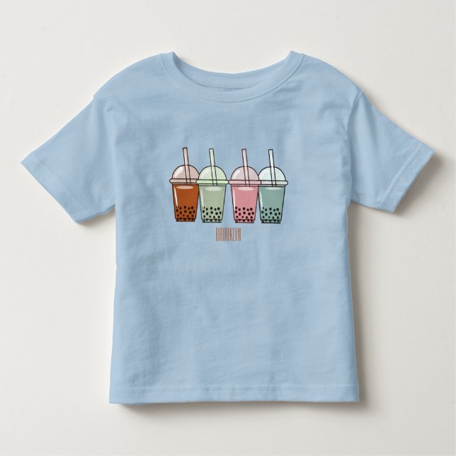 Camiseta De Bebé Ilustracion personalizado de té de burbujas (Anverso)