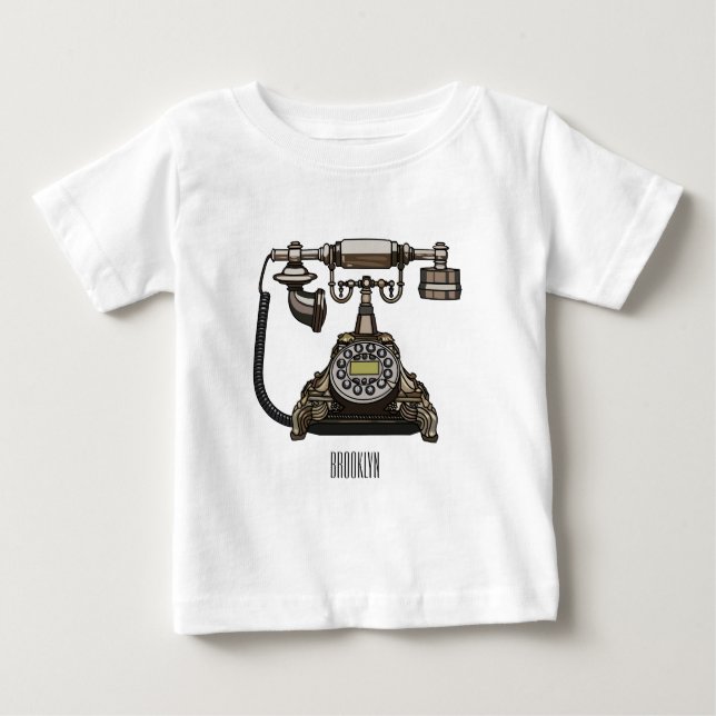 Camiseta De Bebé Ilustracion personalizado de teléfono (Anverso)