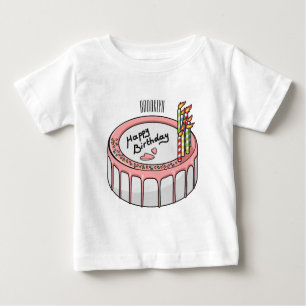 Camiseta De Bebé Ilustracion personalizado de torta de cumpleaños