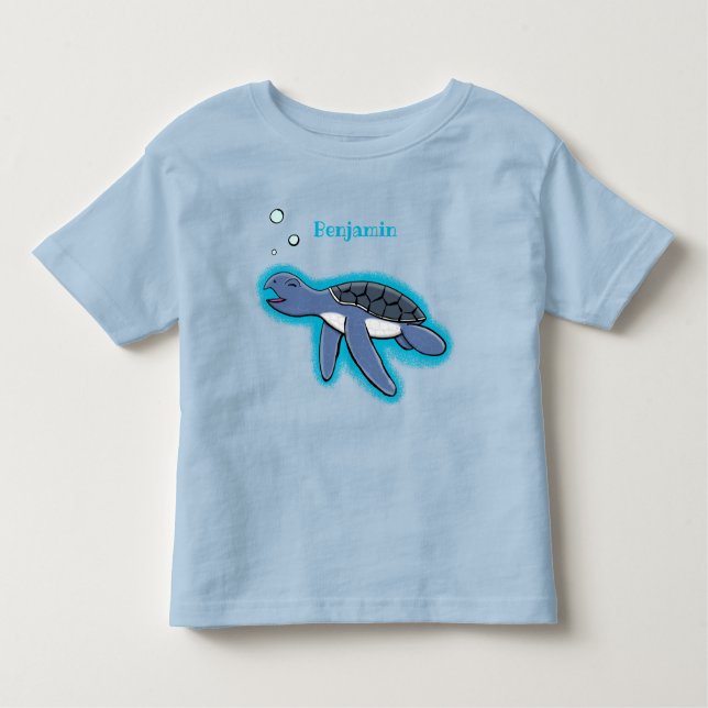 Camiseta De Bebé Ilustracion personalizado de tortuga marina de beb (Anverso)