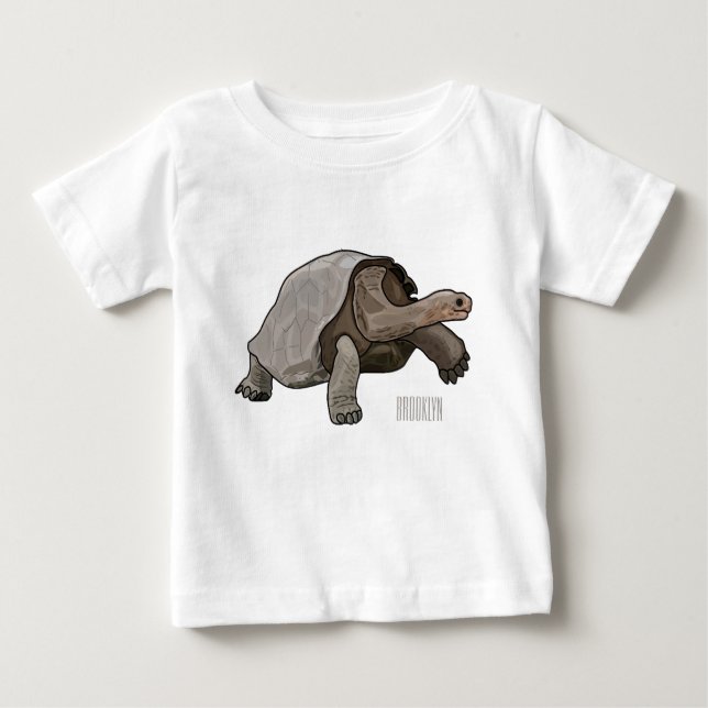 Camiseta De Bebé Ilustracion personalizado de tortugas de Galápagos (Anverso)