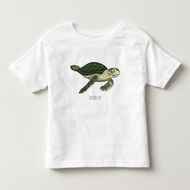 Camiseta De Bebé Ilustracion personalizado de tortugas marinas (Anverso)
