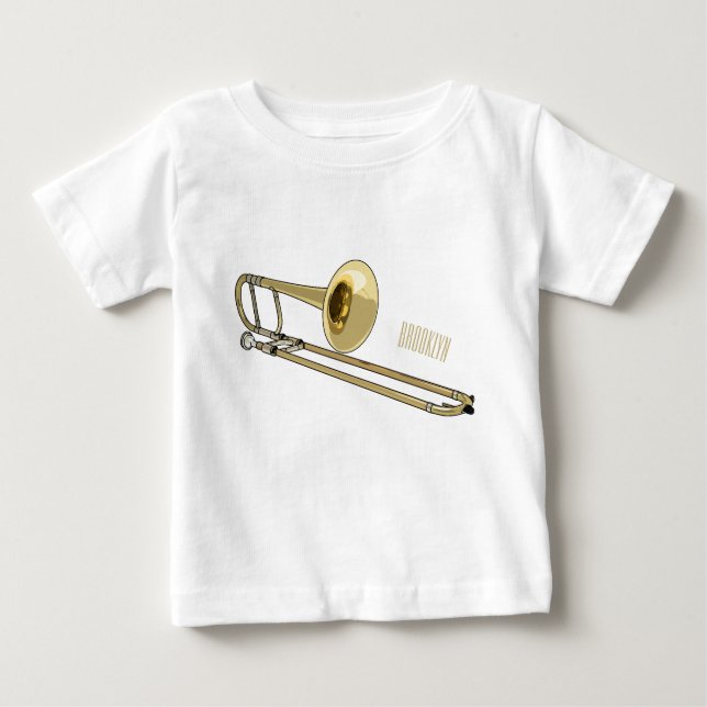 Camiseta De Bebé Ilustracion personalizado de Trombone (Anverso)