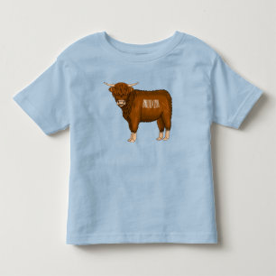 Camiseta De Bebé Ilustracion personalizado de vaca de Highland