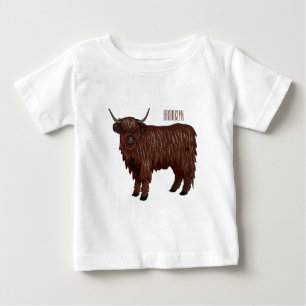 Camiseta De Bebé Ilustracion personalizado de vaca de Highland