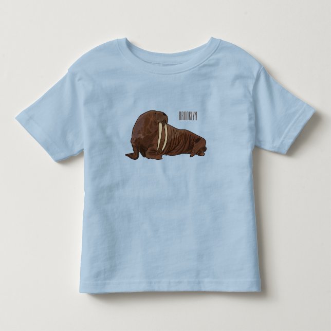 Camiseta De Bebé Ilustracion personalizado de Walrus (Anverso)