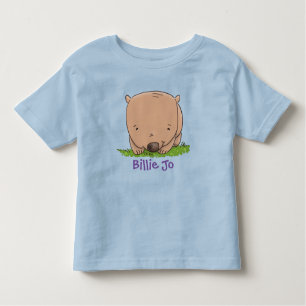 Camiseta De Bebé Ilustracion personalizado de wombat de bebé feliz