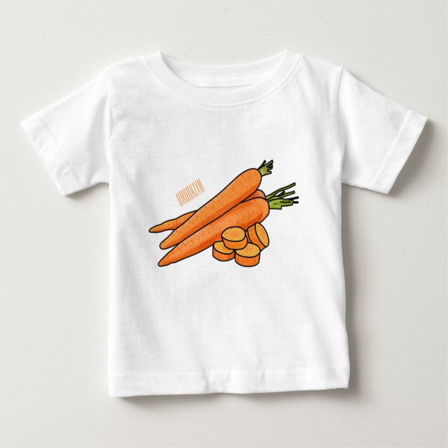Camiseta De Bebé Ilustracion personalizado de zanahoria (Anverso)