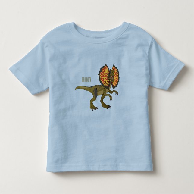 Camiseta De Bebé Ilustracion personalizado Dilophosaurus (Anverso)