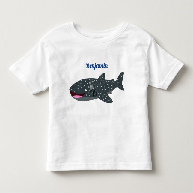Camiseta De Bebé Ilustracion personalizado feliz de tiburón ballena (Anverso)