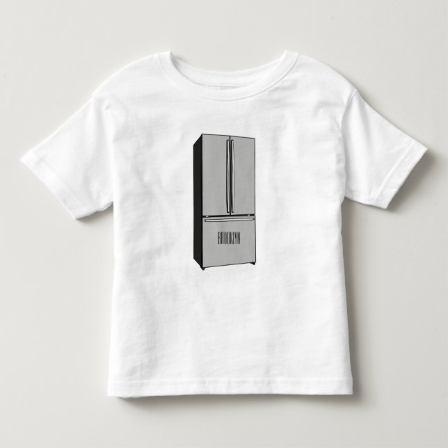 Camiseta De Bebé Ilustracion personalizado frigorífico de puerta fr (Anverso)
