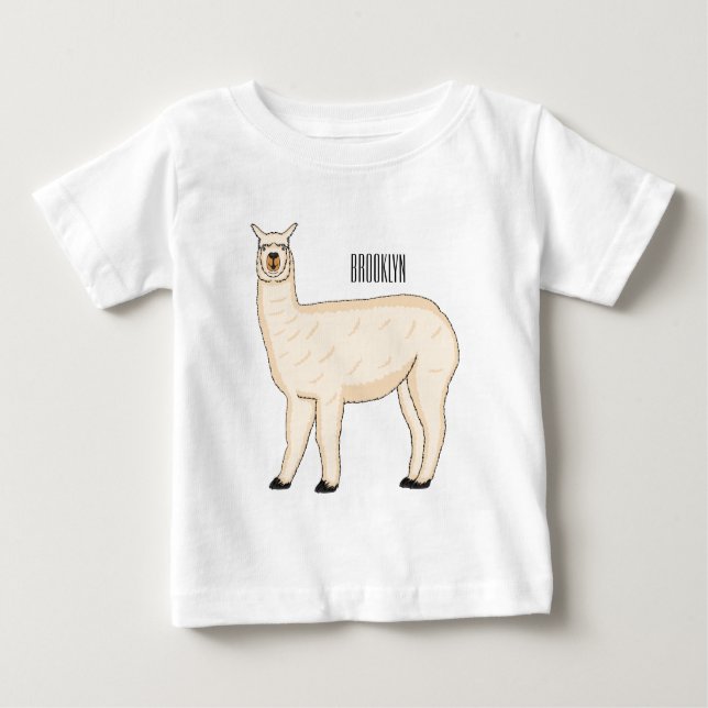 Camiseta De Bebé Ilustracion personalizado Llama (Anverso)