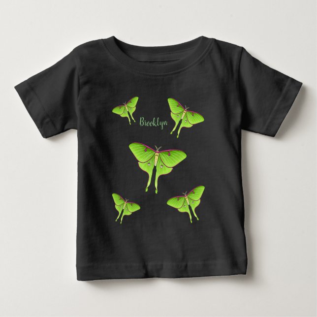 Camiseta De Bebé Ilustracion personalizado Luna Moth (Anverso)