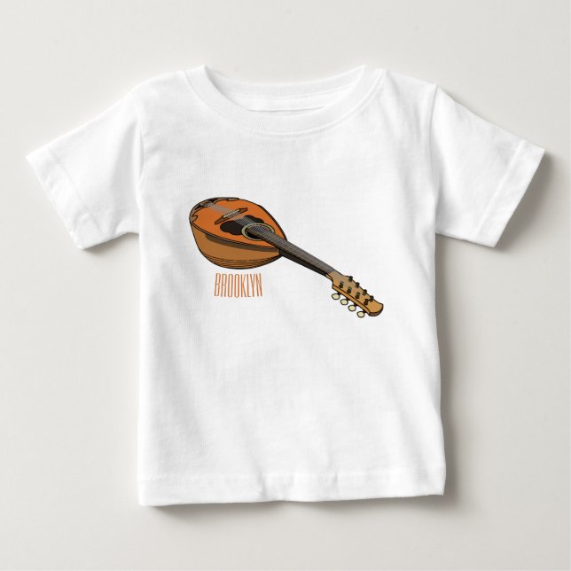 Camiseta De Bebé Ilustracion personalizado Mandolin (Anverso)