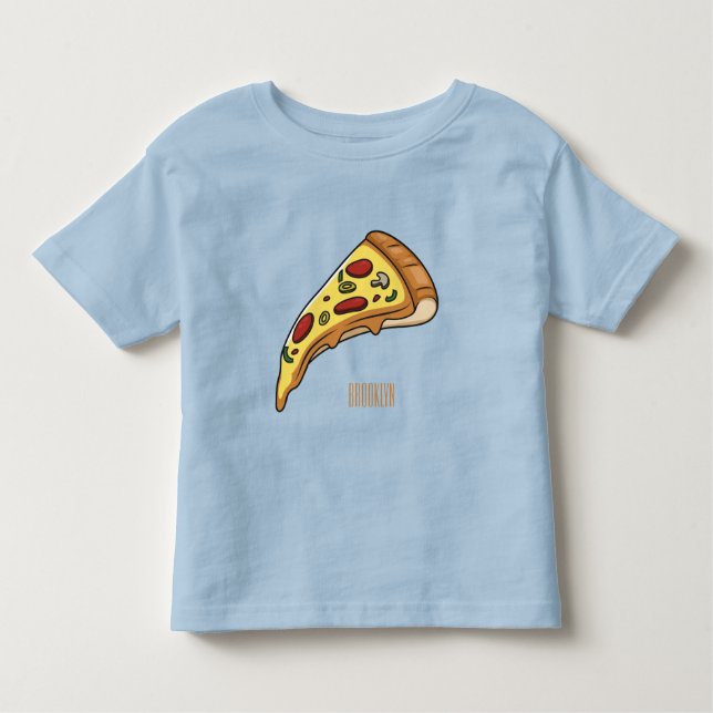 Camiseta De Bebé Ilustracion personalizado Pizza (Anverso)