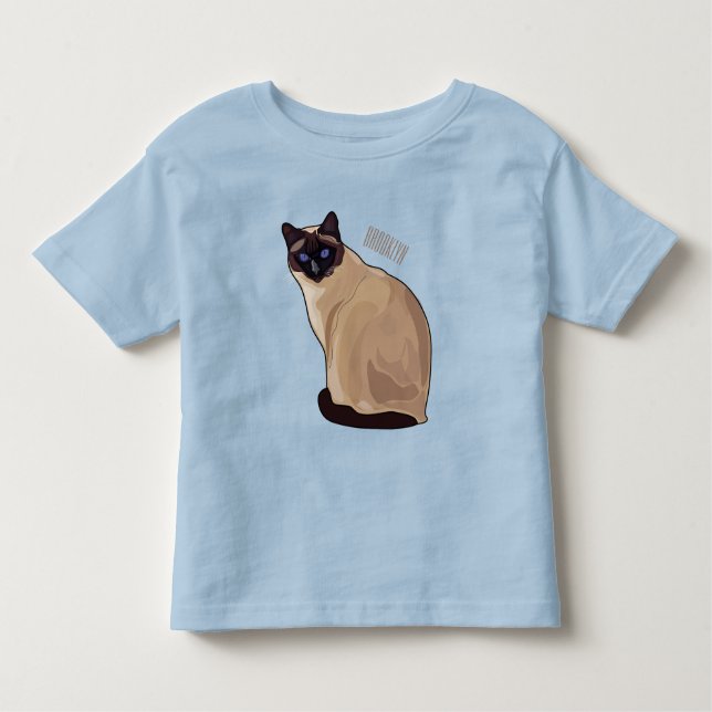 Camiseta De Bebé Ilustracion personalizado siamés (Anverso)