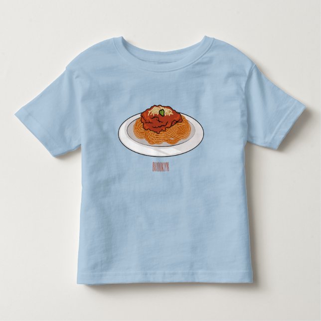 Camiseta De Bebé Ilustracion personalizado Spaghetti (Anverso)
