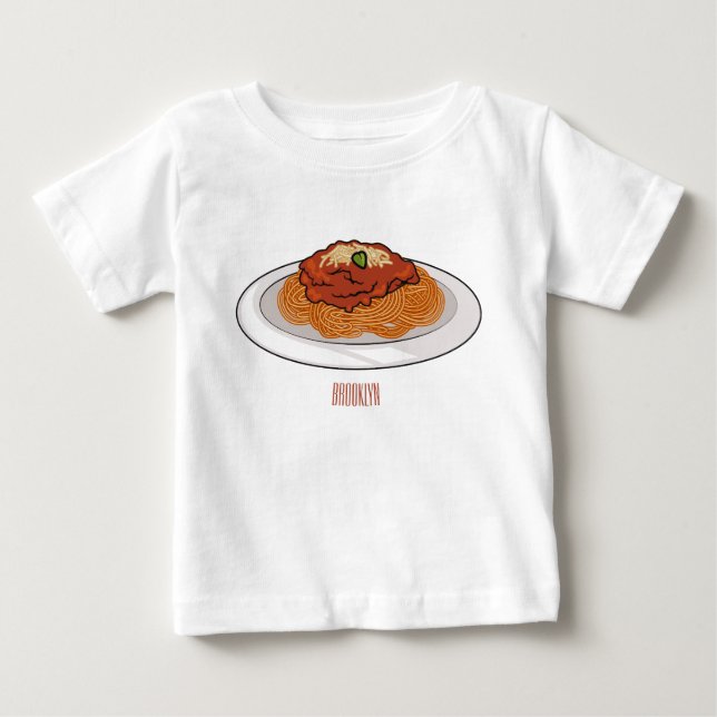 Camiseta De Bebé Ilustracion personalizado Spaghetti (Anverso)