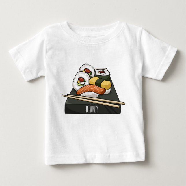 Camiseta De Bebé Ilustracion personalizado Sushi (Anverso)