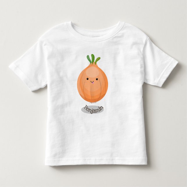 Camiseta De Bebé Ilustracion personalizado verde de cebolla marrón  (Anverso)