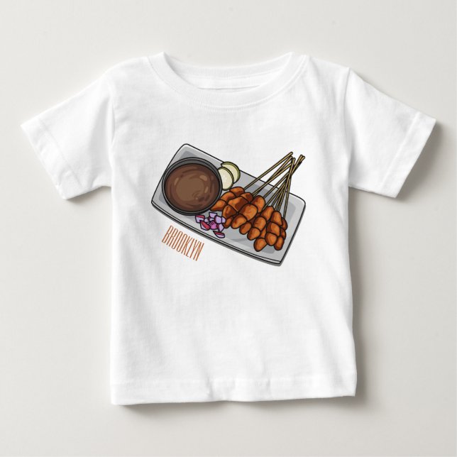 Camiseta De Bebé Ilustracion Satay personalizado (Anverso)