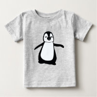 Ilustracion simple de pingüino blanco y negro