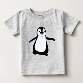 Camiseta De Bebé Ilustracion simple de pingüino blanco y negro