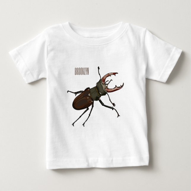 Camiseta De Bebé Ilustracion Stag beetle personalizado (Anverso)
