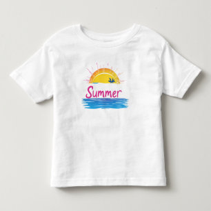 Camiseta De Bebé Ilustracion Sunset Summer Beach