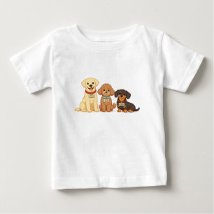 Camiseta De Bebé Ilustración Vectorial de Familia de Perro Adorable