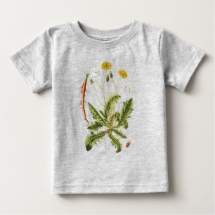 Camiseta De Bebé Ilustración Vintage de Diente de León