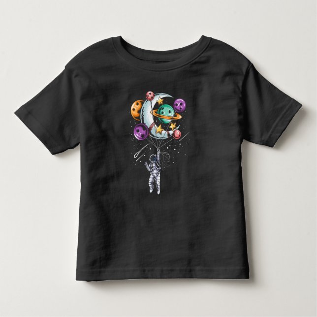Camiseta De Bebé Ilustraciones de planetas de globos astronautas (Anverso)