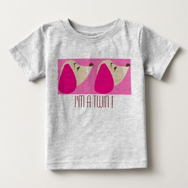 Camiseta De Bebé ' I'm a twin !' (Anverso)