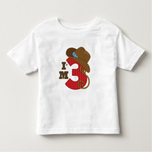 Camiseta De Bebé Im cumpleaños de tres vaqueros