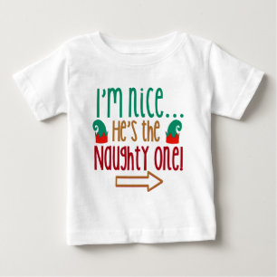 Camiseta De Bebé Im Nice Hes Naughty Elf Gorra