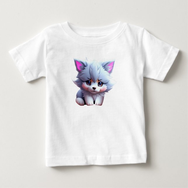 Camiseta De Bebé Imagen de cachorro lindo al estilo anime (Anverso)