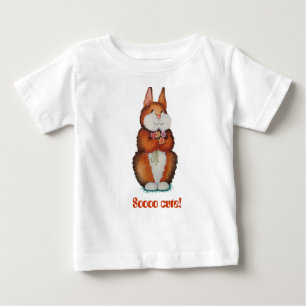 Camiseta De Bebé imagen de conejo conejo conejo marrón lindo y sonr