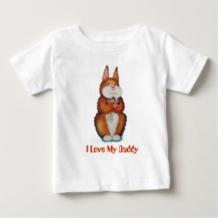 Camiseta De Bebé imagen de conejo conejo conejo marrón lindo y sonr