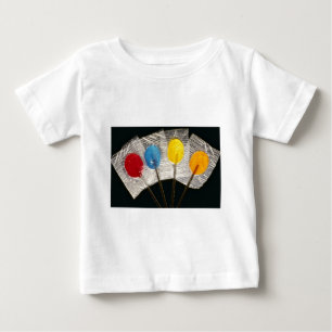 Camiseta De Bebé Imagen de cuatro lollipops coloridos