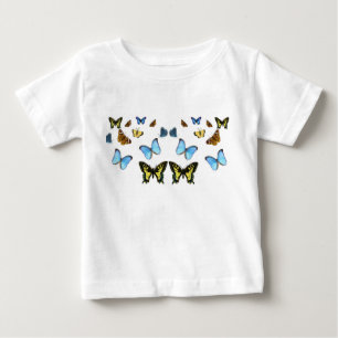 Camiseta De Bebé Imagen de mariposa para Toddler-Ruffle-Tee