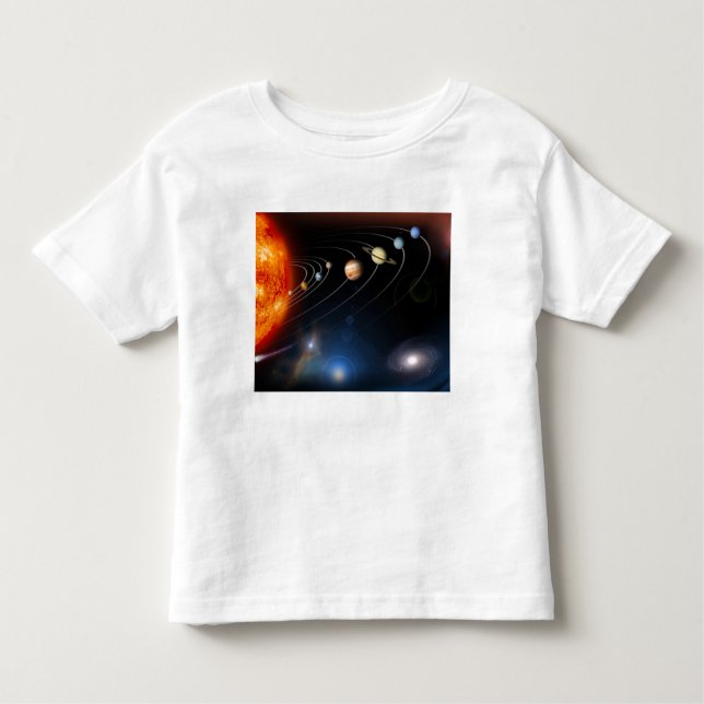 Camiseta De Bebé Imagen digital de nuestro sistema solar (Anverso)