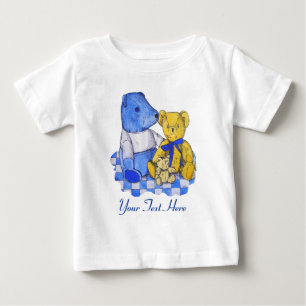 Camiseta De Bebé imagen original de tres lindos teddies vintage