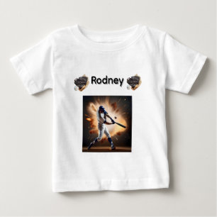 Camiseta De Bebé Imágenes del nombre Rodney y béisbol