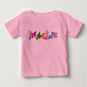 Camiseta De Bebé Imagínese en letras coloridas
