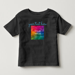 Camiseta De Bebé Impresión a Doble Cara Agrega Tu Texto Foto Negro 